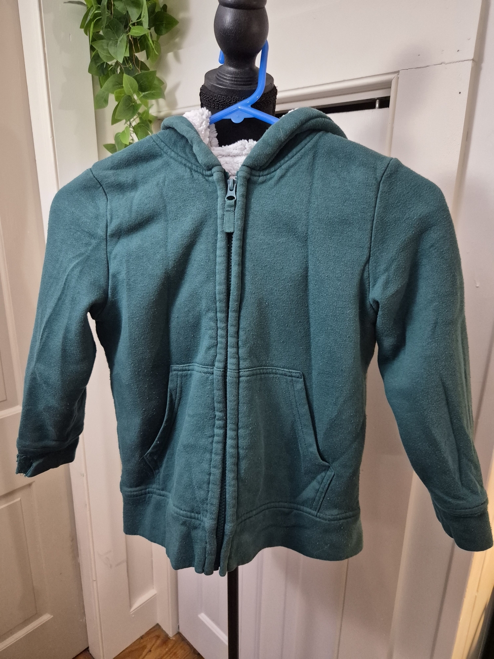 wonder nation Teal Green Hooded Zip-Up Fleece Sweatshirt